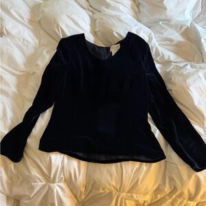 Vintage Oscar De La Renta blouse deep blue (1990’s)